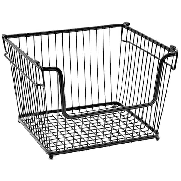 Sorbus Metal Wire Storage Baskets - Set of 4 ,Black