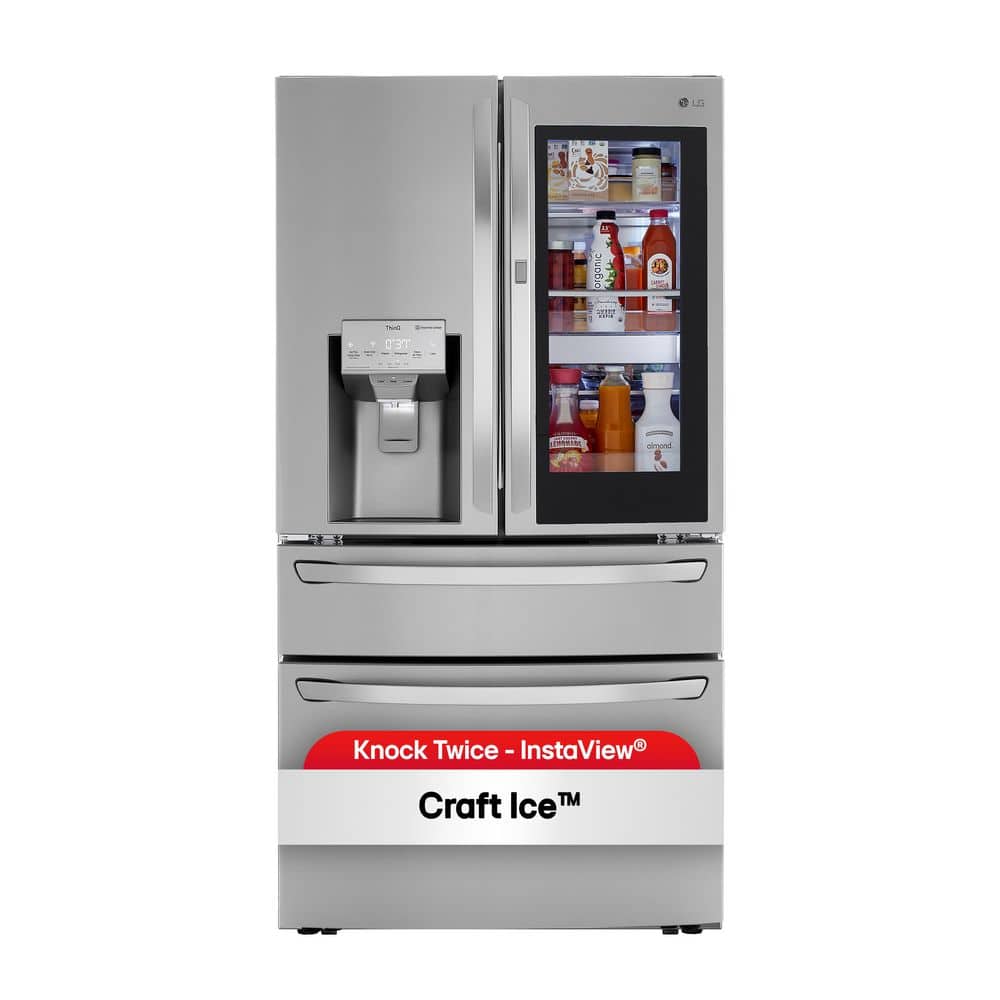 23 cu. ft. Smart French Door Refrigerator InstaView, Door-In-Door & Craft Ice, PrintProof Stainless Steel, Counter Depth