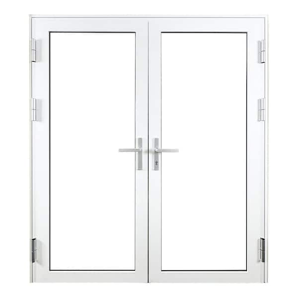 Teza French Door 73.5 in. x 96 in. White Aluminum French Door Full Lite Right-Hand Outswing