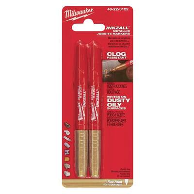 INKZALL Gold Fine Point Jobsite Markers (2-Pack)