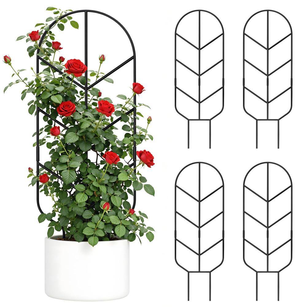 30 in. Metal Plant Trellis Decorative Black 4 Pack price history on PriceWatchPro