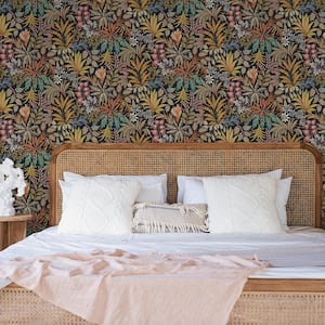 Crafted Floral Summer Night Removable Peel and Stick Vinyl Wallpaper, 28 sq. ft.