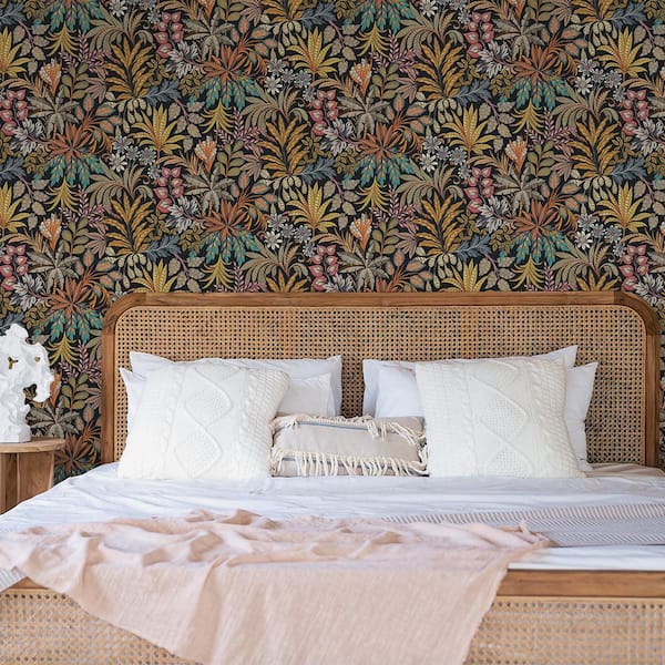 Summer Night Crafted Floral Vinyl Peel and Stick Wallpaper Roll (Covers 28 sq. ft.)