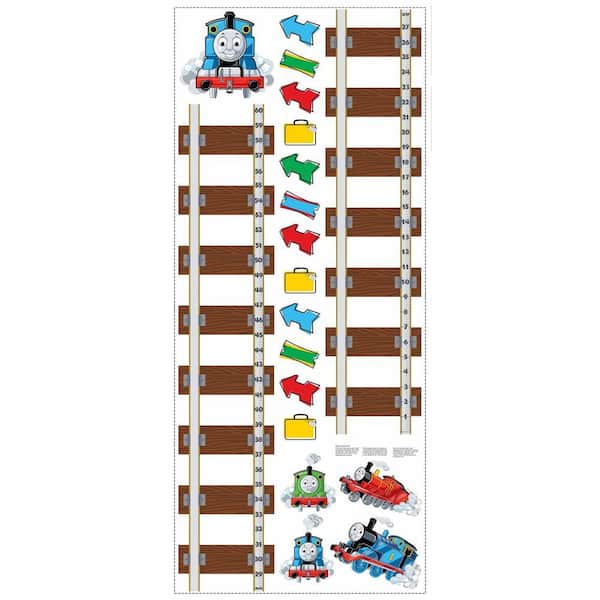 RoomMates 5 in. x 19 in. Thomas and Friends 19-Piece Peel and Stick Growth Chart