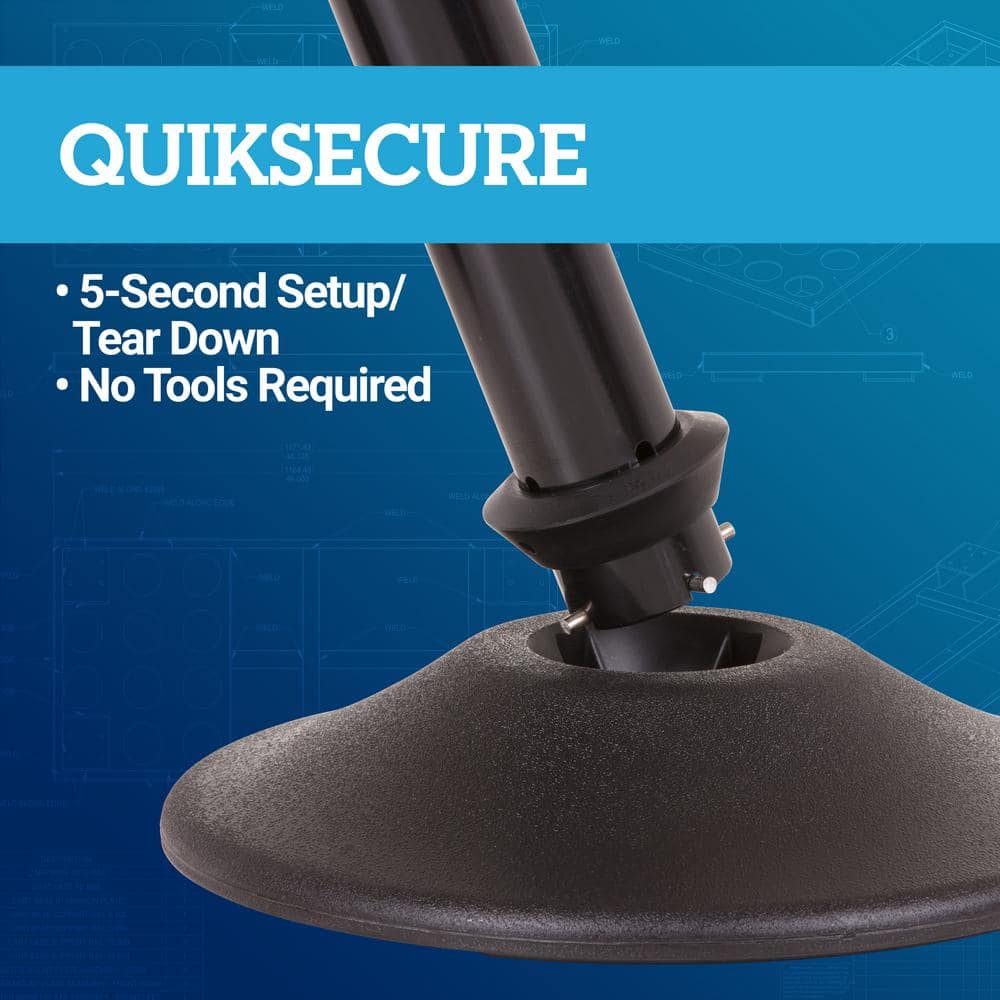 Black Heavy Duty Steel Stanchion with 7.5-Foot Retractable Belt