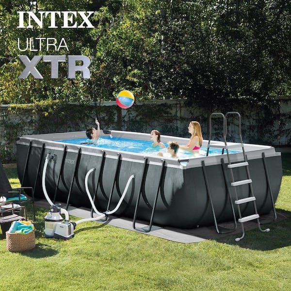 Ultra Frame 18 ft. x 9 ft. Rectangular 52 in. Deep Above Ground Pool Set