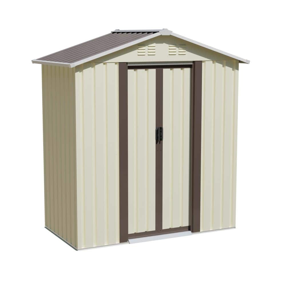「シオタラコ」 5 ft. W x 3 ft. D Metal Shed with Sliding Double Door (15 sq. ft