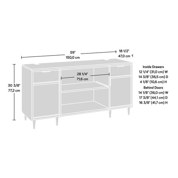 SAUDER Clifford Place 59.055 in. Jet Acacia Computer Desk Credenza