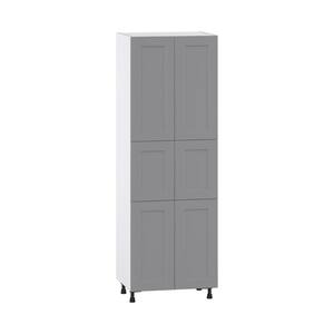 Bristol Painted Slate Gray Shaker Assembled Pantry Kitchen Cabinet with 5 Shelves (30 in. W x 89.5 in. H x 24 in. D)