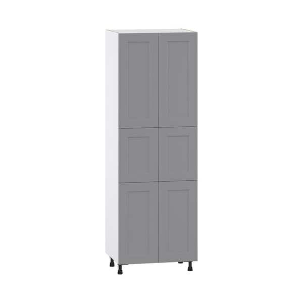 J COLLECTION Bristol Painted Slate Gray Shaker Assembled Pantry Kitchen Cabinet with 5 Shelves (30 in. W x 89.5 in. H x 24 in. D)