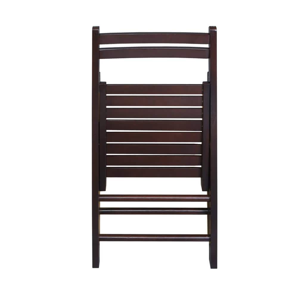 Espresso Rubberwood Foldable Armless Chairs Set of 2
