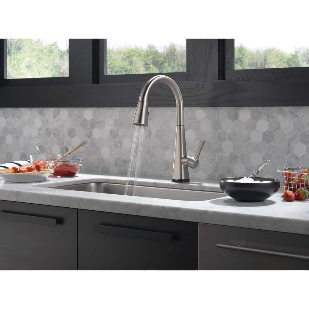 SpotShield Stainless Touch Control Kitchen Faucet with Pull-Down Sprayer