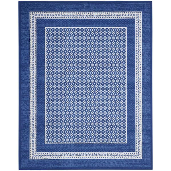 Nourison Whimsicle Navy 8 ft. x 10 ft. Geometric Contemporary Area Rug