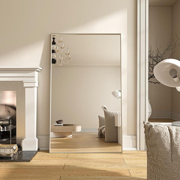 ORGANNICE 36 in. W x 60 in. H Rectangle Framed Silver Tempered Glass Wall-mounted Full-Length Mirror