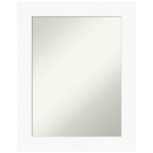 Cabinet White 23.5 in. H x 29.5 in. W Framed Non-Beveled Wall Mirror in White