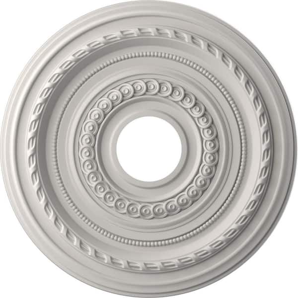 Ekena Millwork 16 in. O.D. x 3-1/2 in. I.D. x 1 in. P Cole Thermoformed PVC Ceiling Medallion in UltraCover Satin Blossom White