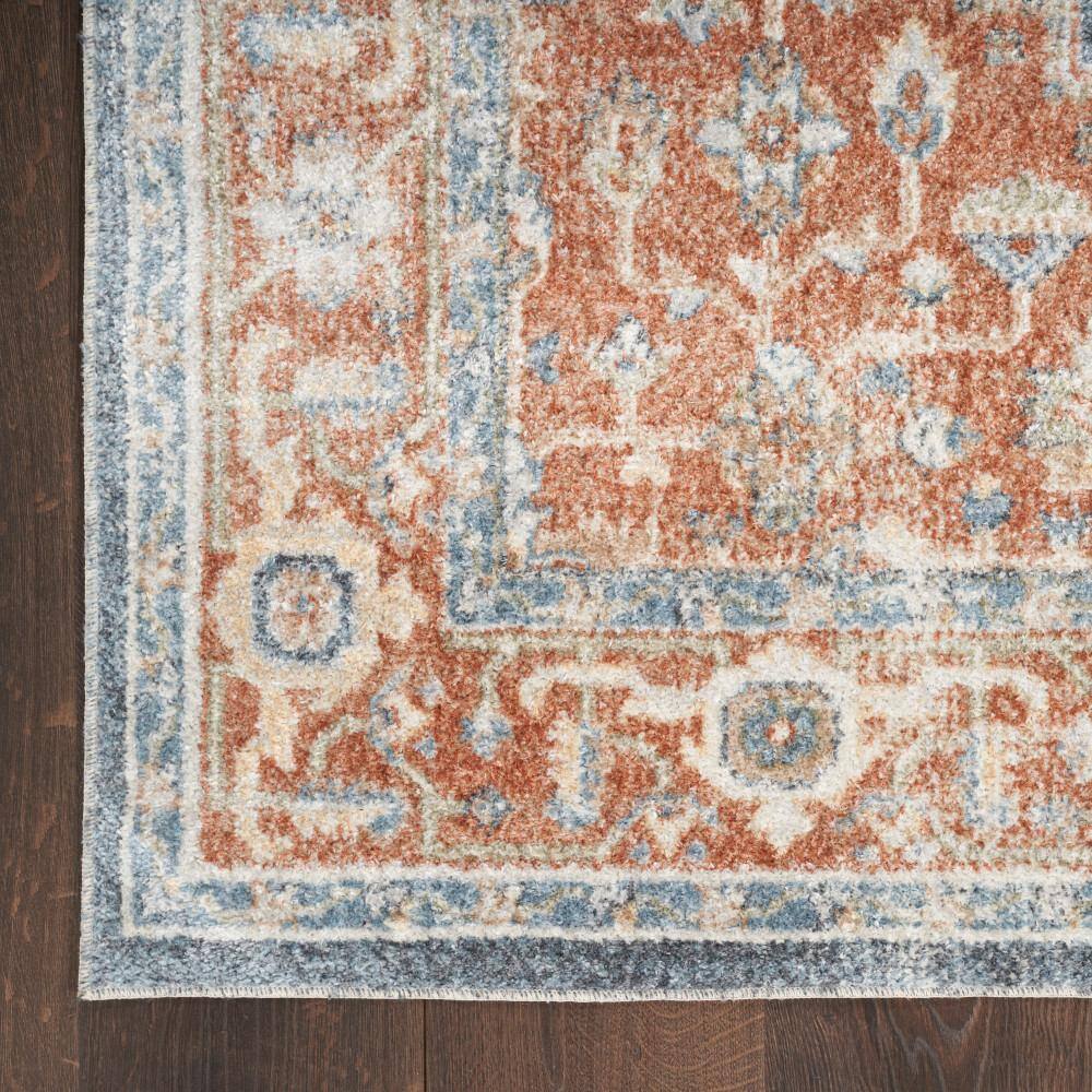 Astra Vintage Persian Orange and Denim Washable Rug