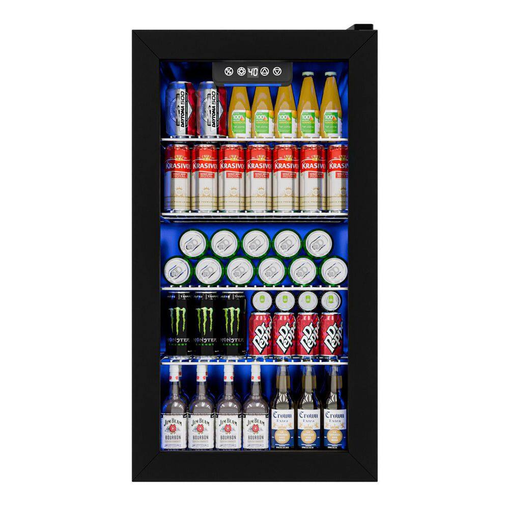 17 in. Single Zone 48-Cans Beverage and Wine Cooler Fridge in Matte Black, Frost Free price history on PriceWatchPro
