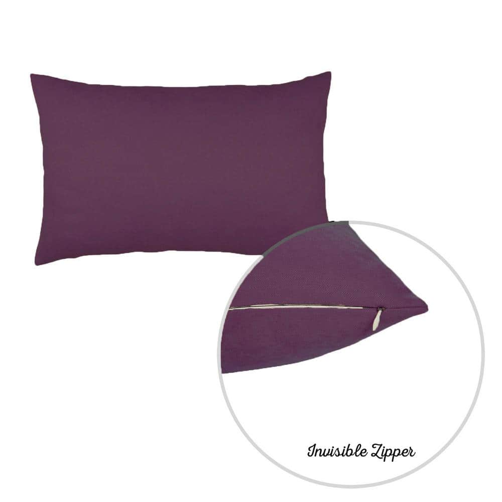 Set of 4 Purple Polyester Lumbar Pillow Covers