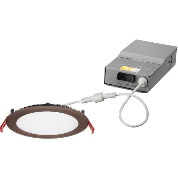 Lithonia Lighting 6 in. Wafer Oil-Rubbed Bronze Selectable New Construction/Remodel Integrated LED Recessed Kit