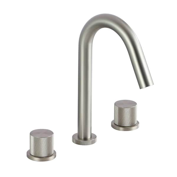 Dimakai 8 in. Widespread Double Handle Bathroom Sink Faucet 3 Hole in Brushed Nickel