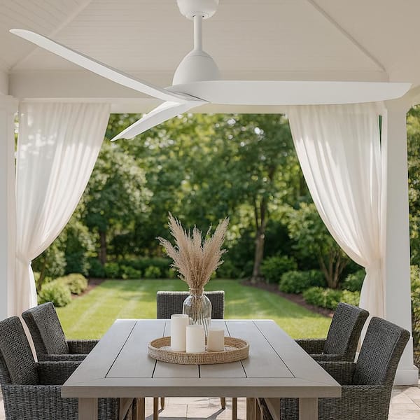 Liv 60.0 in. Indoor/Outdoor Matte White Ceiling Fan with Remote Control
