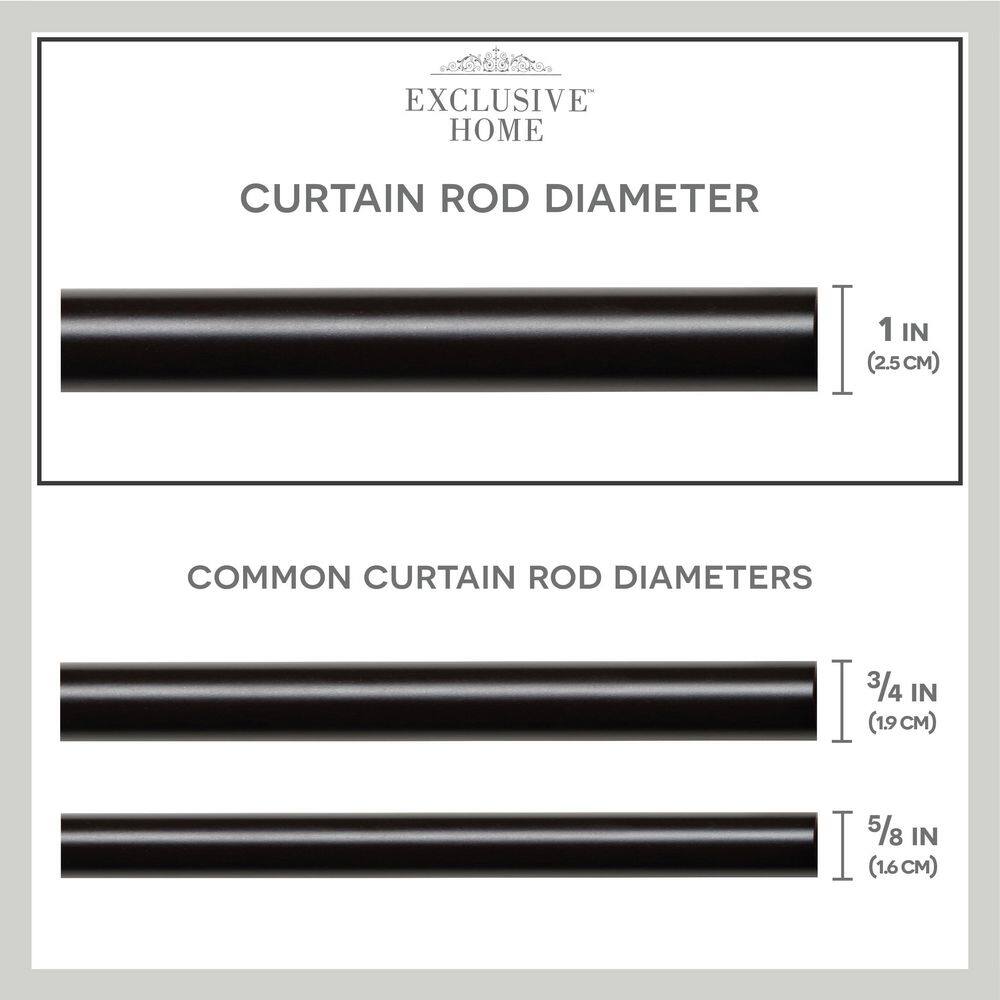 Matte Bronze Adjustable Curtain Rod with Square Finials