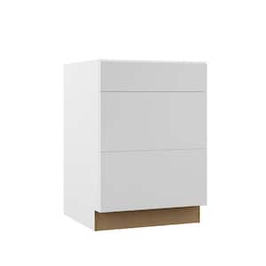 Designer Series Edgeley Assembled 24x34.5x23.75 in. Drawer Base Kitchen Cabinet in White