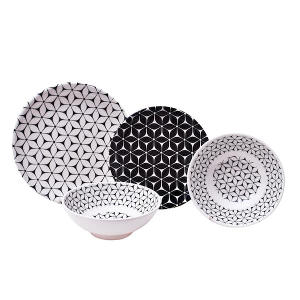 222 Fifth Strata 12-Piece Casual Multi Melamine Outdoor Dinnerware Set (Service for 4)
