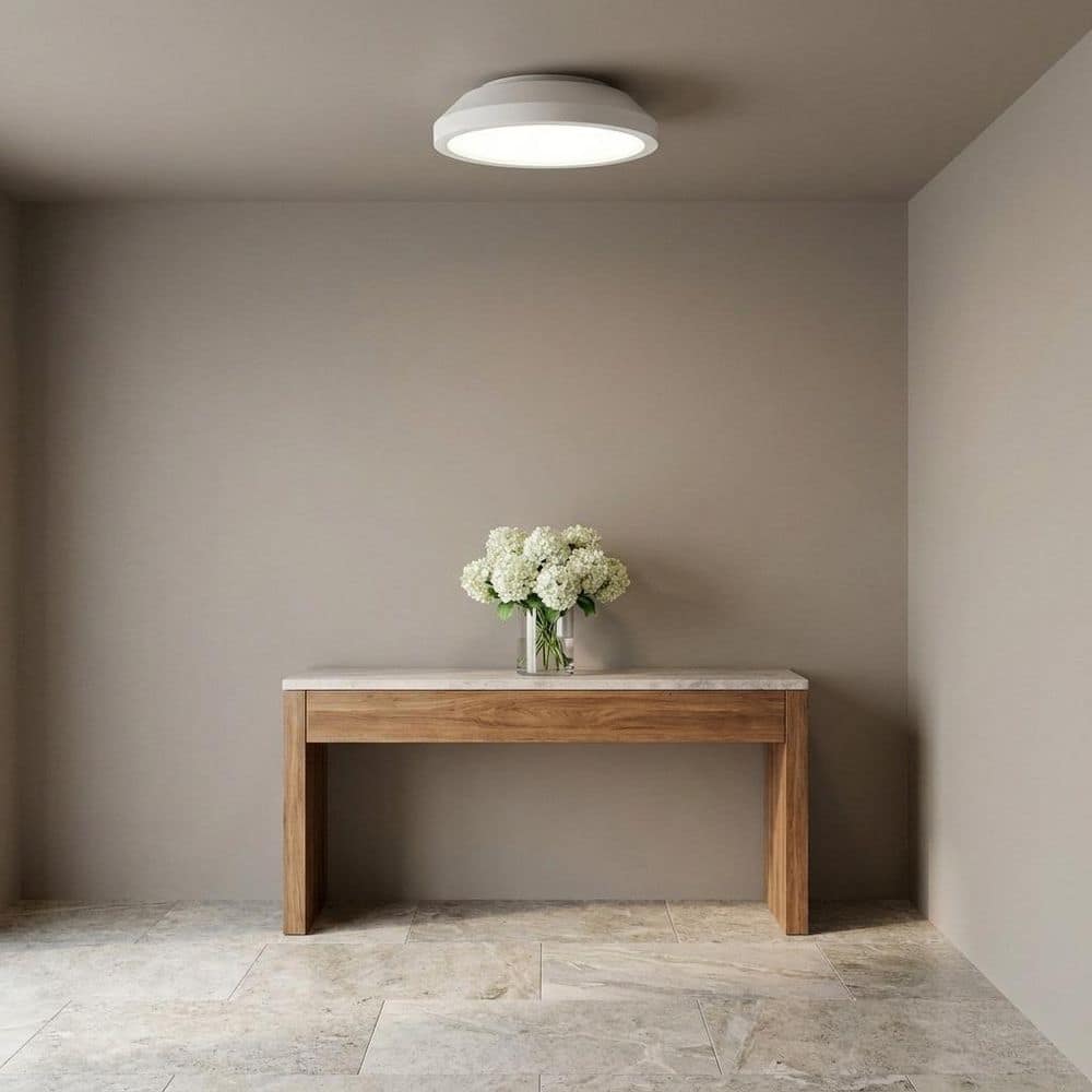 Nevado 12 in. W 1-Light Matte White Modern Dimmable Integrated LED Outdoor Flush/Semi-Flush Mount Ceiling Light price history on PriceWatchPro
