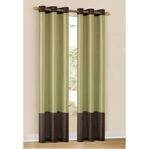 Sage Striped Thermal Blackout Curtain - 37 in. W x 84 in. L (Set of 2)