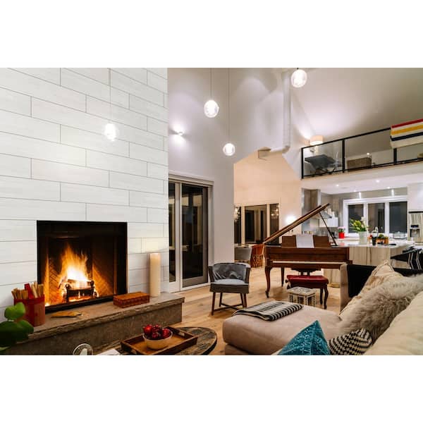Nora Ice Ledger Panel 6 in. x 24 in. Textured Matte Porcelain Wall Tile (11 sq. ft./Case)