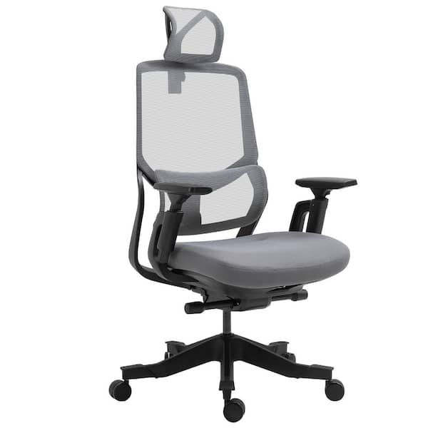 Vinsetto Grey Mesh Ergonomic Mesh Desk Office Chair with Arms