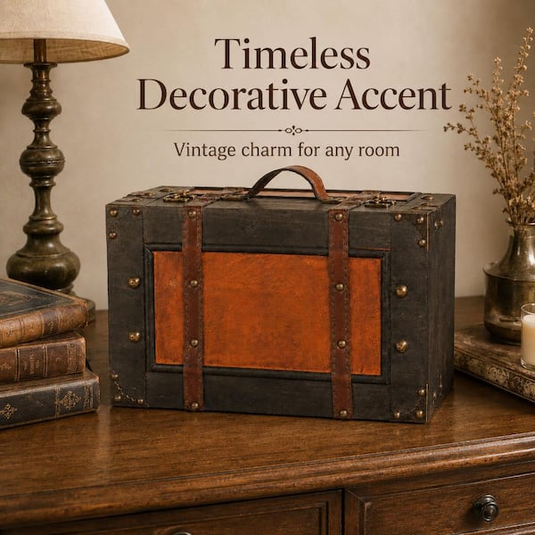 Vintiquewise Wooden Vintage Luggage Trunks - Antique Carry on
