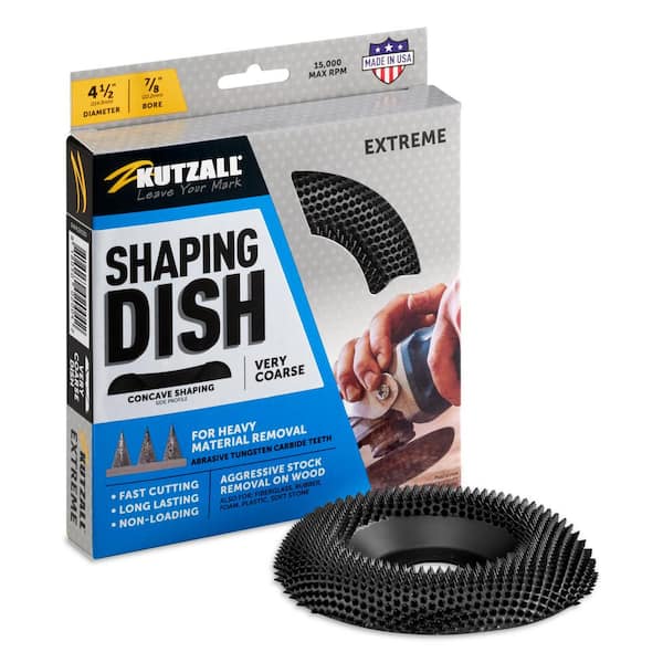 KUTZALL 4-1 2 in. 7 8 in. Bore, Extreme Shaping Dish - Tungsten Carbide Teeth, Very Coarse
