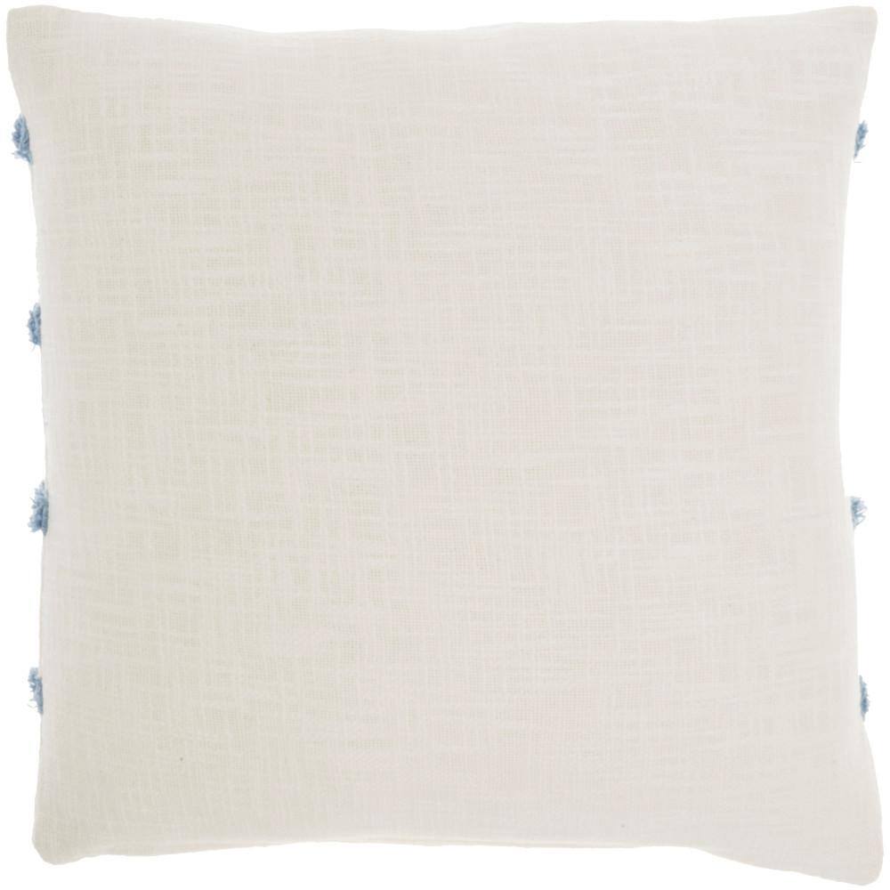 Ocean Blue Cotton Tufted Geometric 18" Throw Pillow