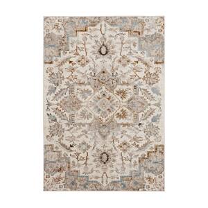 Janus Cream 2 ft. x 2 ft. 11 in.Traditional Floral Medallion Area Rug