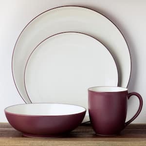 Colorwave 10-1/2 in. Burgundy Stoneware Coupe Dinner Plates (Set of 4)