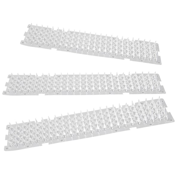 10-Pack Clear Cat Deterrent Mat - 16.5 in. x 3.1 in. Scat Mat with Dense Dual-Spike Design, Non-Toxic and Weatherproof