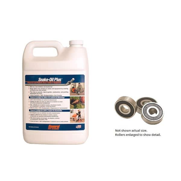 General Pipe Cleaners Set of Feed Rollers for Mini-Rooter Power Cable Feed and 1 Gal. of Snake-Oil Plus