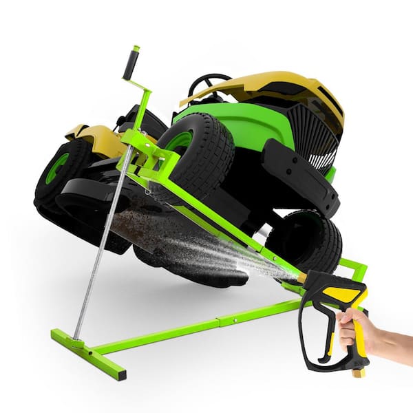 Green 880 lbs. Heavy Duty Steel Foldable Riding Mower Lift with