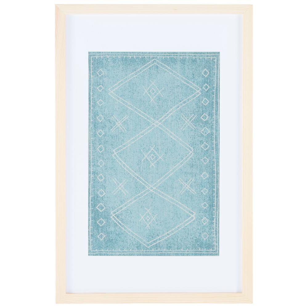 Kotori Sage and Ivory Geometric Textile Framed Wall Art