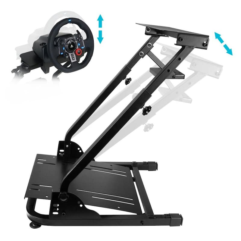 Luyster Race Simulator Cockpit for Logitech G25, G27, G29 Height Adjust Race Wheel Stand, Wheel and Pedals Not Included