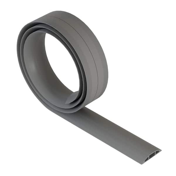 6 ft. Heavy Duty PVC Flexible Floor Cable Cover, Cord Hider to Protect and Prevent Trip Hazard, Gray
