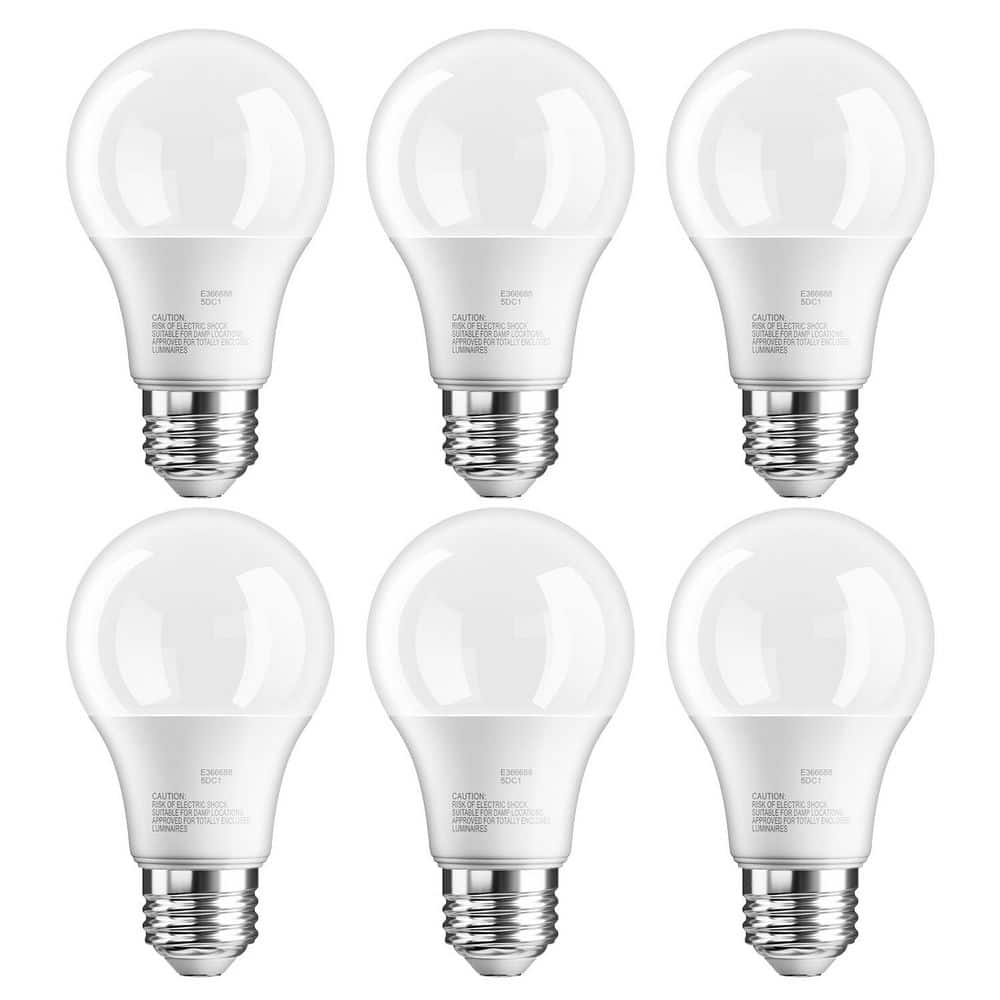 60-Watt Equivalent A19 standard Bulb Shape Non-Dimmable LED Light Bulb 5000K Daylight (6-Pack) price history on PriceWatchPro