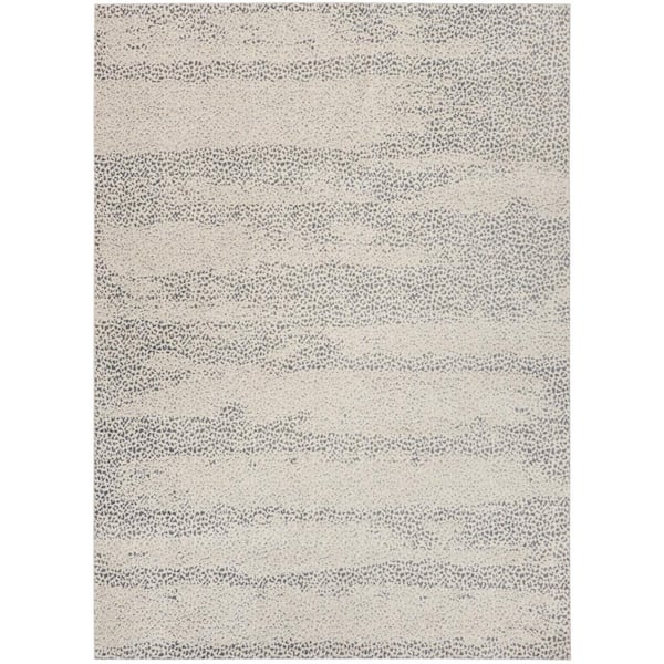 Nourison Elegance Beige Grey 8 ft. x 11 ft. Abstract Contemporary Area Rug