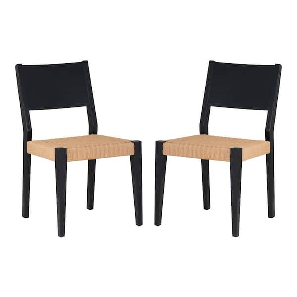Linon Home Decor Marlene Black Rope Dining Side Chairs Set of 2