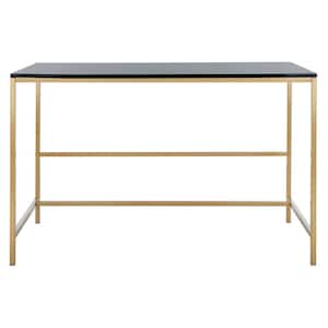 Nova 47.3 in. Black/Gold Wood Writing Desk