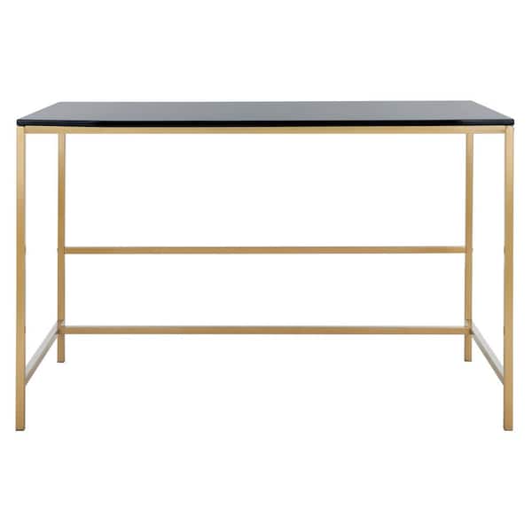 SAFAVIEH Nova 47.3 in. Black/Gold Wood Writing Desk