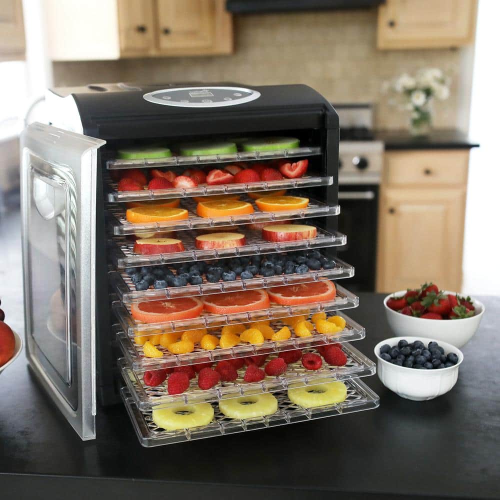 Ivation 9-Tray Black Digital Food Dehydrator with Adjustable Thermostat